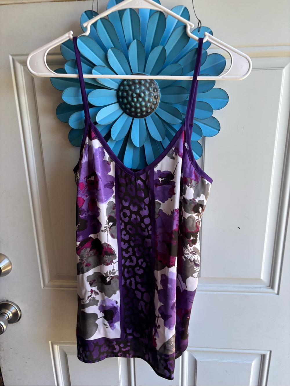 Express Purple Floral & Animal Print Tank Top